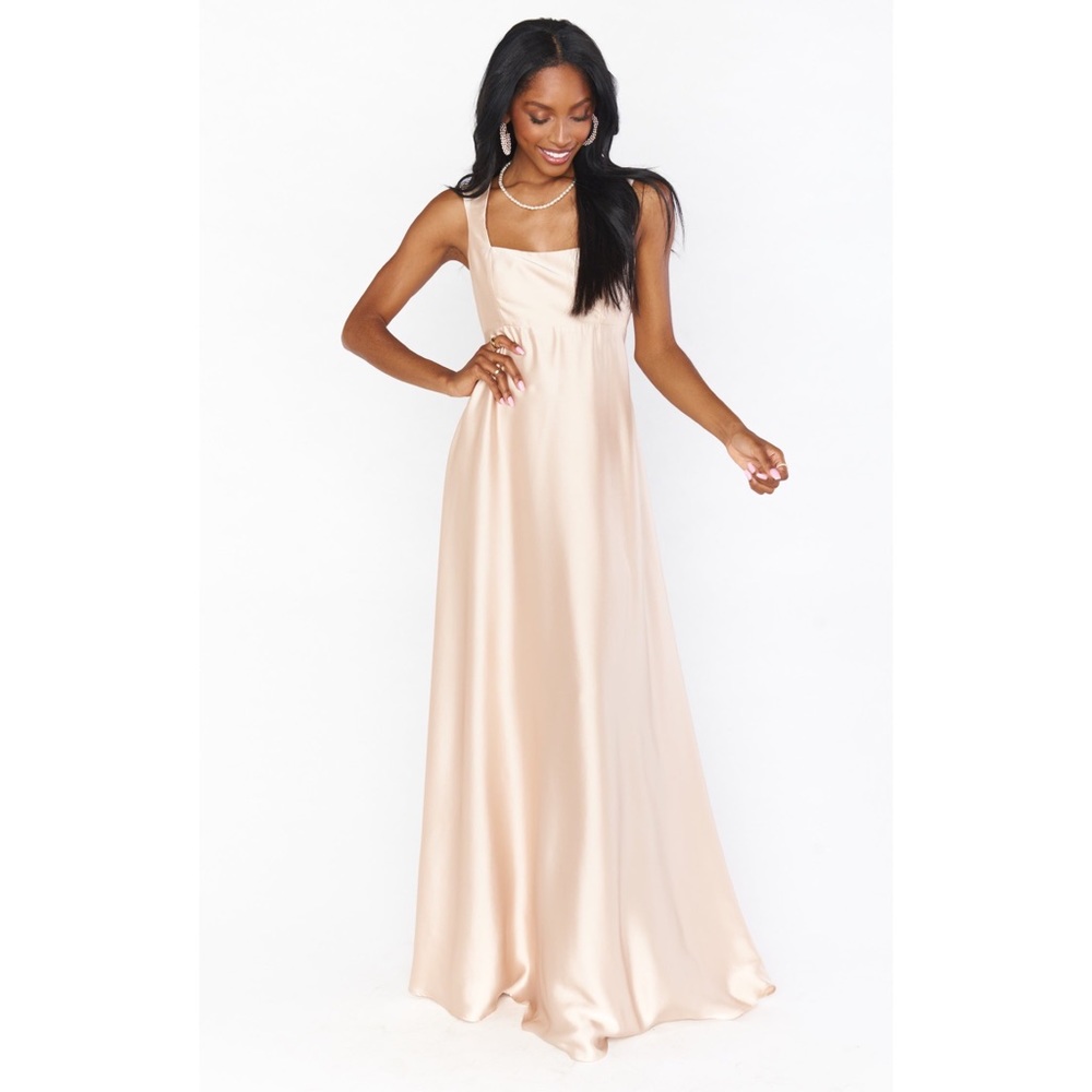 Show Me Your Mumu Madi Gown in Champagne Luxe Satin XXL